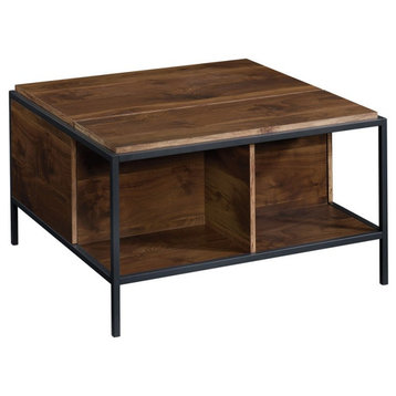 Sauder Nova Loft Engineered Wood and Metal Coffee Table in Grand Walnut