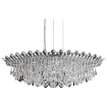 Trilliane Strands 8-Light Pendant in Stainless Steel With Clear Heritage Crystal