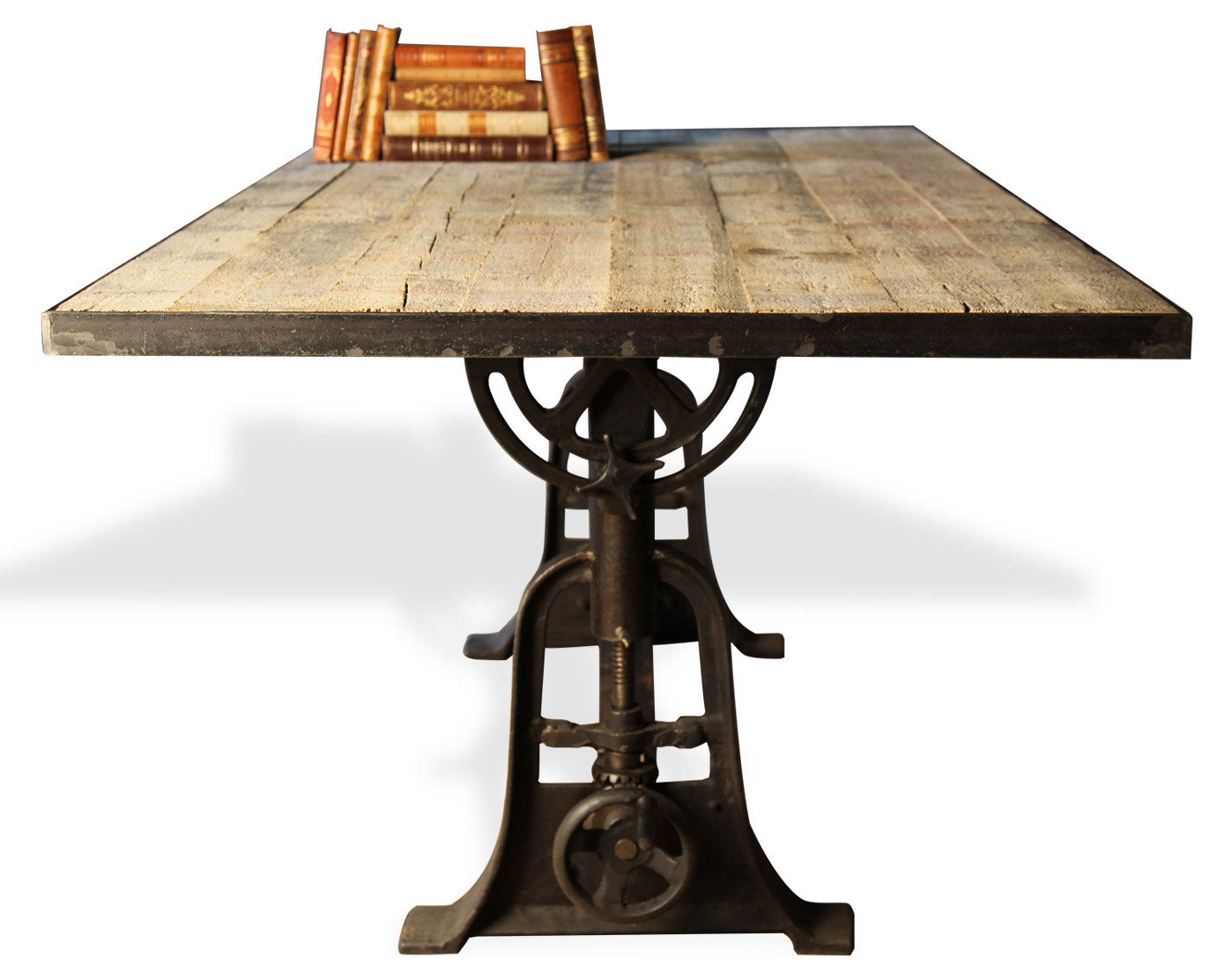 Monterrey Industrial Loft Iron Reclaimed Wood Adjustable Dining Table - 71 Inch