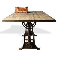 Monterrey Industrial Loft Iron Reclaimed Wood Adjustable Dining Table - 71 Inch