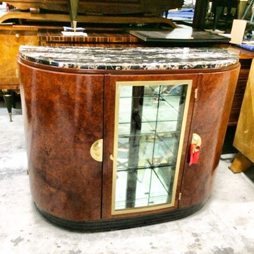 Project finish for Boston designer,french Art Deco sideboard/ buffet burl anboin