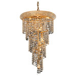 Elegant - Elegant Spiral 8-Light Gold Pendant Clear Royal Cut Crystal - This Spiral 8-LT Gold Pendant Clear Royal Cut Crystal from Elegant has a finish of Gold and fits in well with any Transitional style decor.