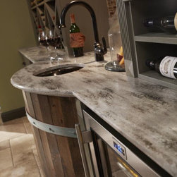 Corian&reg; Hazelnut wine bar. - Kitchen Countertops