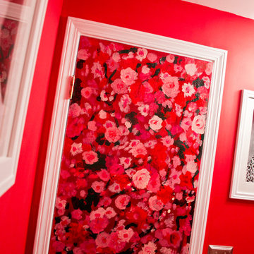 Abstract Flower Bathroom Door Mural