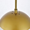 Midcentury Modern Brass And Clear 1-Light Pendant