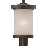 Nuvo Lighting - Nuvo Lighting 62/644 Diego - 16.13" 9.8W 1 LED Outdoor Post Lantern - Shade Included: TRUE  Lumens: 810  Color Temperature:   CRI: 85  Warranty: 3 YearsDiego 16.13" 9.8W 1 LED Outdoor Post Lantern Mahogany Bronze Satin Amber Glass *UL: Suitable for wet locations*Energy Star Qualified: n/a  *ADA Certified: n/a  *Number of Lights: Lamp: 1-*Wattage:9.8w LED bulb(s) *Bulb Included:Yes *Bulb Type:LED *Finish Type:Mahogany Bronze