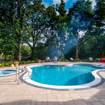 Oswego, IL Freeform Pool and Hot Tub