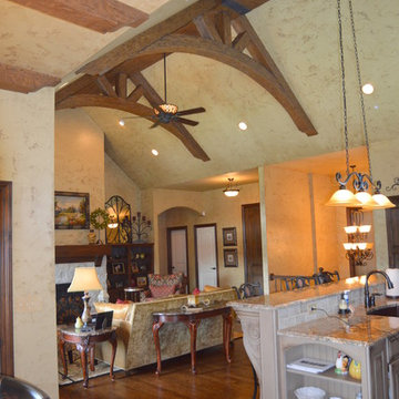 Living Room with Faux Wood Truss