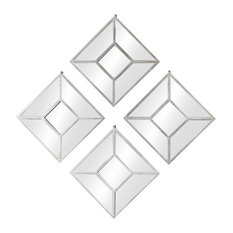 Set of 4 Square Panelled Wall Mirrors