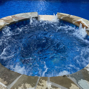Polymer Vinyl Liner pool with concrete spa