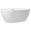 Elegant Decor Allegra 59" Iron and Nylon Soaking Roll Top Bathtub in White