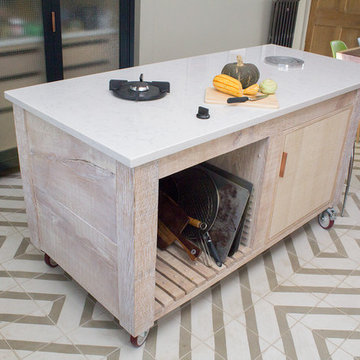 The Wexler rough sawn oak kitchen - island unit