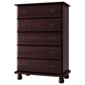 100% Solid Wood Kyle 5-Drawer Chest, Java