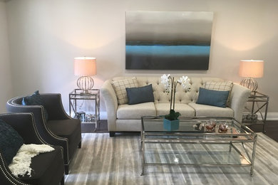 Example of a minimalist living room design in Other