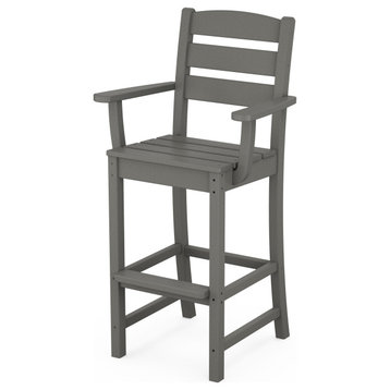 POLYWOOD Lakeside Bar Arm Chair, Slate Gray