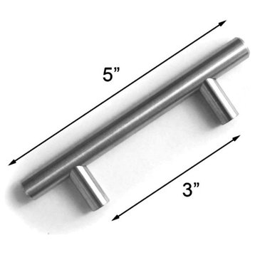 Celeste Bar Pull Cabinet Handle Brushed Nickel Stainless Steel, 3"x5"