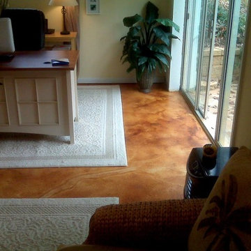 Custom Stained Concrete in Home Office