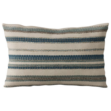 Plutus Blue Lanes Stripe Luxury Throw Pillow, 18"x18"