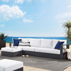 Tahoe Outdoor Patio Powder-Coated Aluminum 3-Piece Left-Facing Chaise Sectional