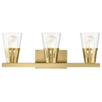 Livex Lighting Inc. - 3 Light Natural Brass Vanity Sconce - Add an aura of sophistication and elegance with the Bennington industrial bath vanity sconce. With the natural brass finish, it looks especially decadent. The Bennington collection delivers an inspiring and upscale mood to a new or remodeled bath space.