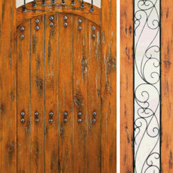 Door With One Sidelite Exterior Prehung Knotty Alder, Camber Lite - Front Doors