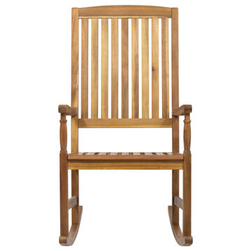 Myrna Outdoor Acacia Wood Rocking Chair, Teak Finish