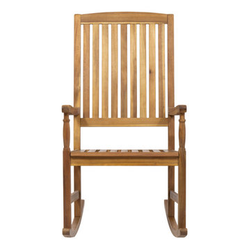 Myrna Outdoor Acacia Wood Rocking Chair, Teak Finish