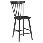 OSP Home Furnishings - Eagle Ridge Counter Stool, Black Finish - Add the charm of a sunny farmhouse kitchen with our classic Eagle Ridge, Windsor style, 26" Counter Bar Stool. Finished in a beautiful white painted finish with natural wood seat, our counter height bar stool will sit pretty around any kitchen counter peninsula or pair nicely with a kitchen island adding a contemporary trendy feel. Traditionally made from solid wood, the 7 spindles join the curved top rail to form a truly comfortable chair with heirloom qualities. Elegant tapered legs, footrest and saddle seat complete this time-tested design. This bar stool will arrive at your door thoughtfully packed with simple easy to follow assembly instructions.