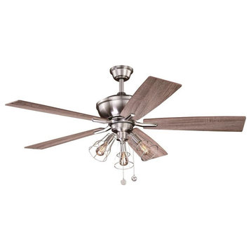 Vaxcel - Clybourn 3-Light Ceiling Fan in Industrial Style 21 Inch Tall and 52
