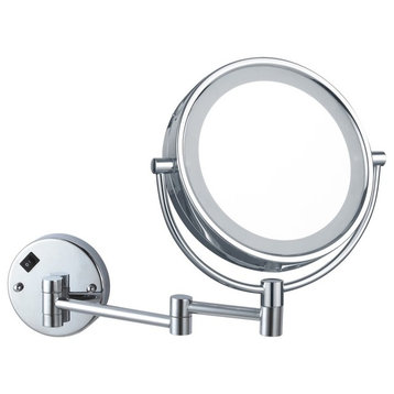 Double Face Round LED 7x Magnifying Mirror, Hardwired
