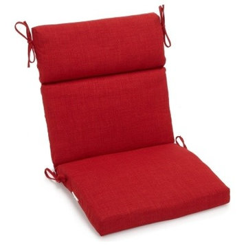 18"x38" Spun Polyester Outdoor Squared Seat/Back Chair Cushion, Papprika