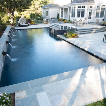 Franklin Lakes, NJ. Luxury swimming pool and geometric masterpiece