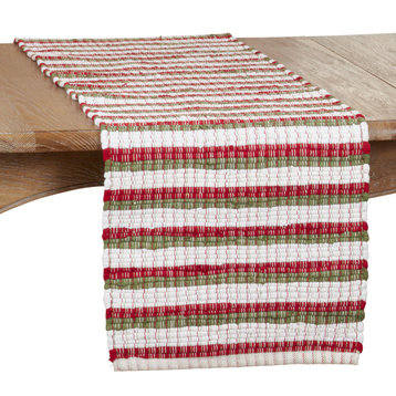 Holiday Table Runner With Chindi Design, Multi