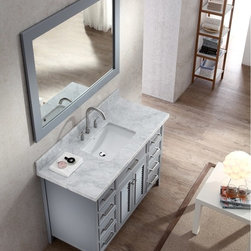 49 inch Cottage Single Sink Bathroom Vanity Set in Grey Finish - Bathroom Vanities And Sink Consoles
