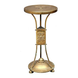 Swedish Arts and Crafts Round Brass Tripod Pedestal/Jardiniere Stand - Plant Stands And Telephone Tables