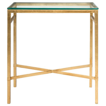 Lincoln Antique Gold Glass Side Table