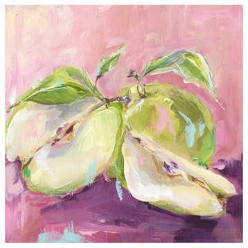 "Still Life Green Apples" Stretched Canvas Art by Susan Pepe, 10"x10"