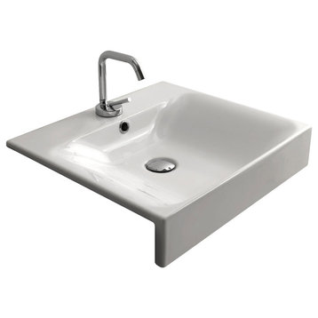 Cento 3546 Semi-recessed Bathroom Sink 19.7" x 17.7