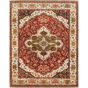 Pasargad Agra Collection Hand-Knotted Lamb's Wool Area Rug, 8'x10'