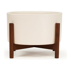 Case Study Tabletop Planter with Wood Stand - Indoor Pots And Planters