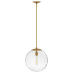 Hinkley Lighting - Warby 1 Light Chandelier, Heritage Brass, Clear - Add a mid-century modern design pop to a multitude of spaces with Warby. The clear glass globe is ideal for vintage-style bulbs. Tailor Warby to your personal style by modifying the length of the stems; or choose to install sconces with the globe either up or down. Vintage style bulbs are available for both sizes.