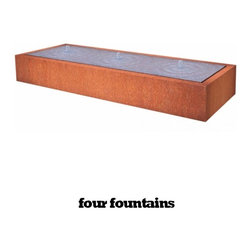 Corten Steel Square Water Table - Garden Water Features