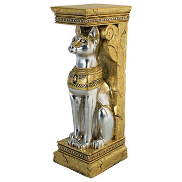 Design Toscano Egyptian Cat Goddess Bastet Pedestal