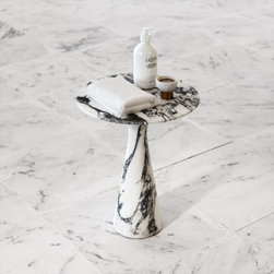Monet Arabescato Marble Side Table 380mm - Coffee Tables & Side Tables