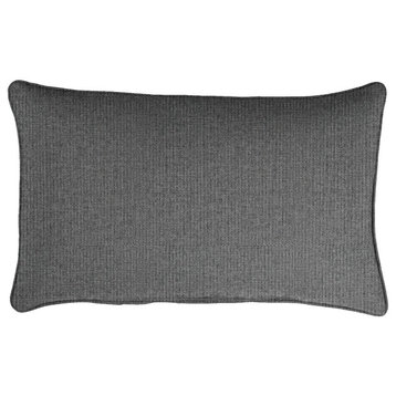 Sunbrella Outdoor Corded Pillow Single, Grey, 12"Hx18"Wx6"D