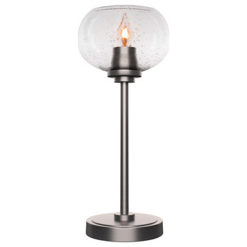 Luna 1-Light Table Lamp, Graphite/Clear Bubble