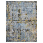 Amer Rugs - Cairo Dusaan Dark Gray Polyester Blend Area Rug, 7'10"x10'10" - Free-flowing like the Nile, this modern area rug features abstract and geometric patterns mixed together to create a beautiful piece of floor art. The high-low pile height adds drama and movement, and its polyester fiber blend adds superior softness underfoot. Power-loomed in Egypt, this area rug promises exceptional quality, easy care, and will envelop your space in cool, modern comfort.