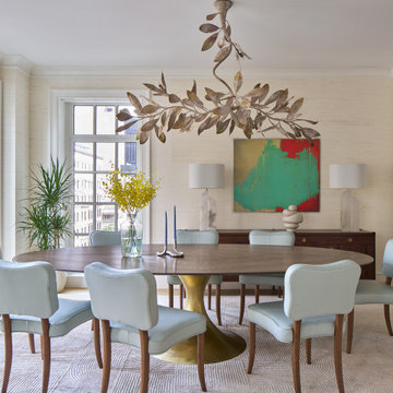 Dining Room with Magnolia Branch Chandelier