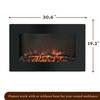 Callisto 30" Wall-Mount Electronic Fireplace With Flat-Panel and Realistic Logs