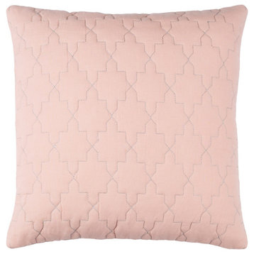 Reda by Surya Poly Fill Pillow, Peach/Silver, 20' x 20'